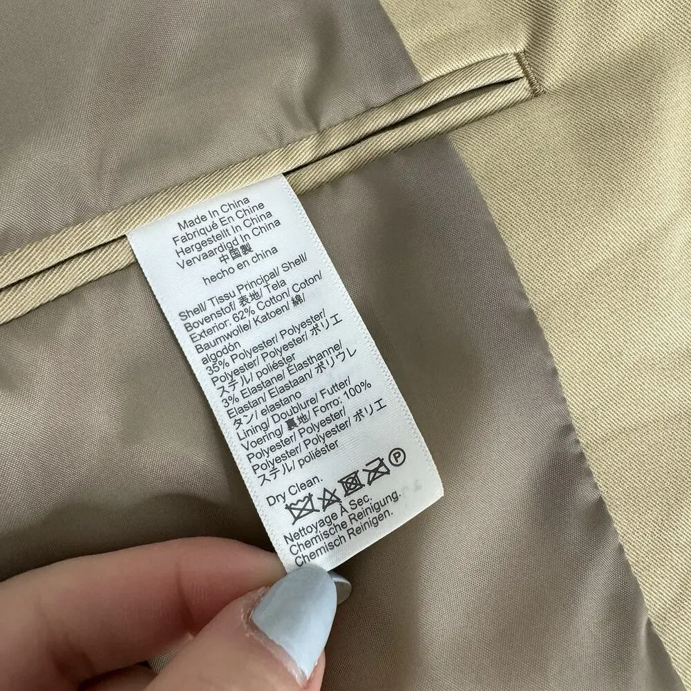 J.Crew Slim-Fit Thompson TruTemp365 Blazer Mens 42R Tan Suit Jacket Sport Coat